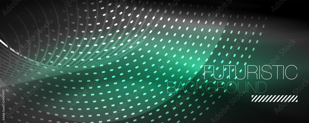 Digital flowing wave particles abstract background, vector smoke effect design Digital flowing wave particles abstract background, vector smoke effect design