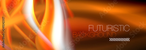 Fluid colors mixing glowing neon wave background, holographic texture