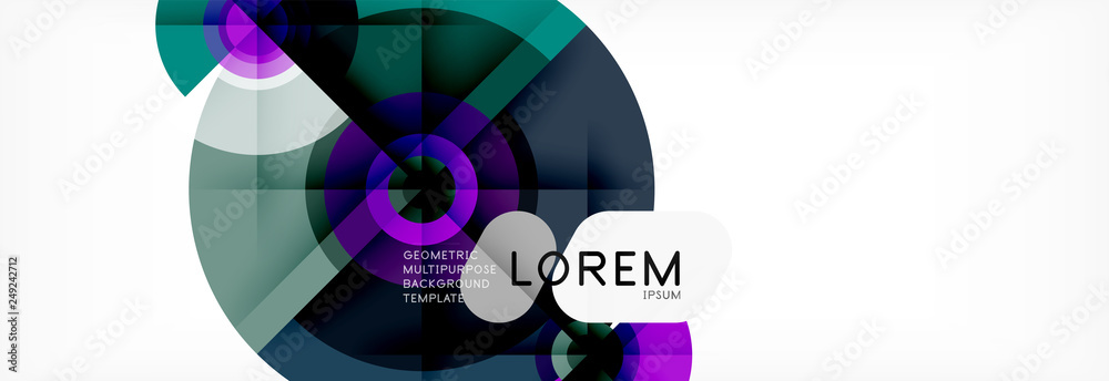 Minimal geometric circles and triangles abstract background, techno modern design, poster template Minimal geometric circles and triangles abstract background, techno modern design, poster template