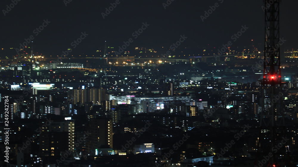 冬の名古屋市の夜景