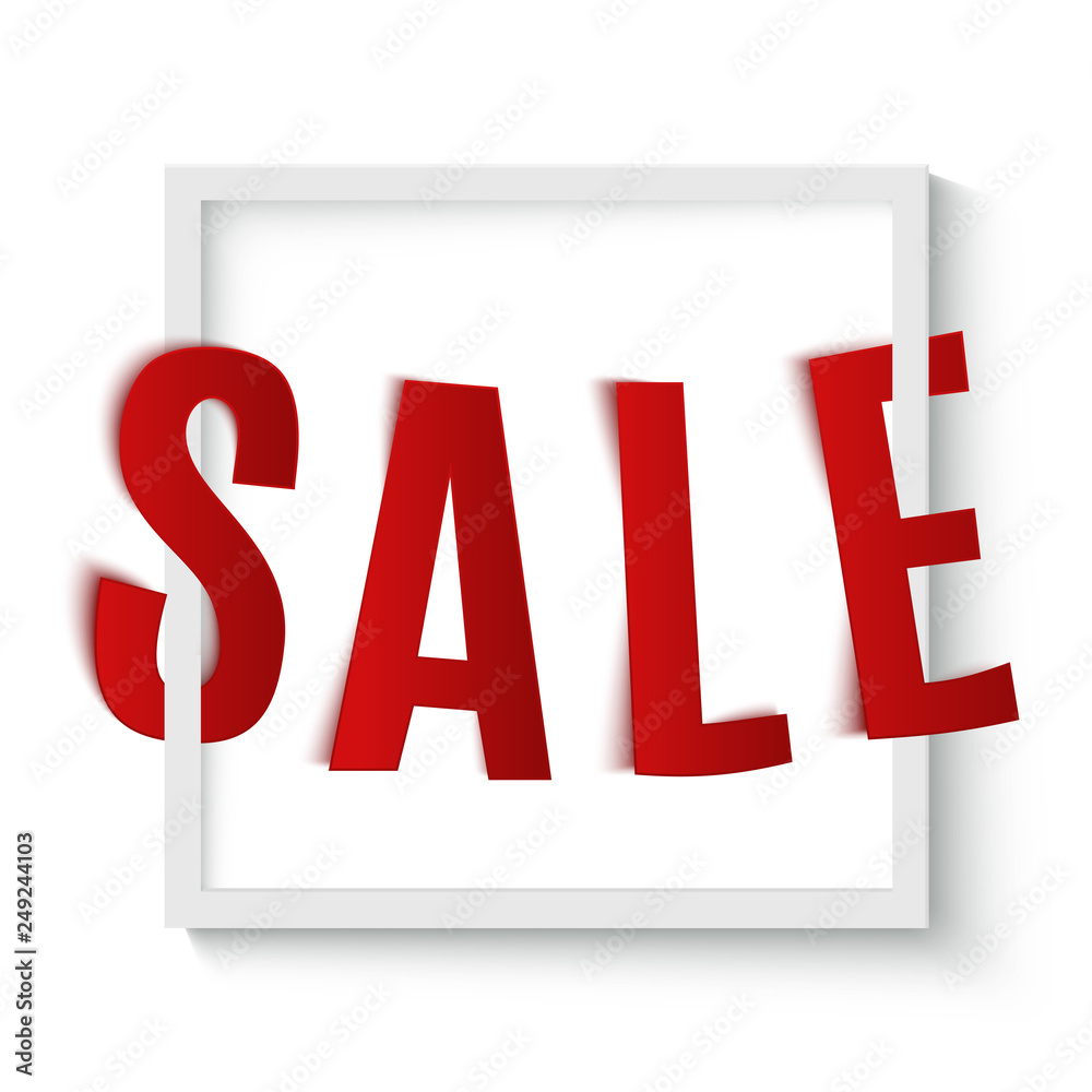 Red sale text, advertisement banner, vector illustration Red sale text, advertisement banner, vector illustration