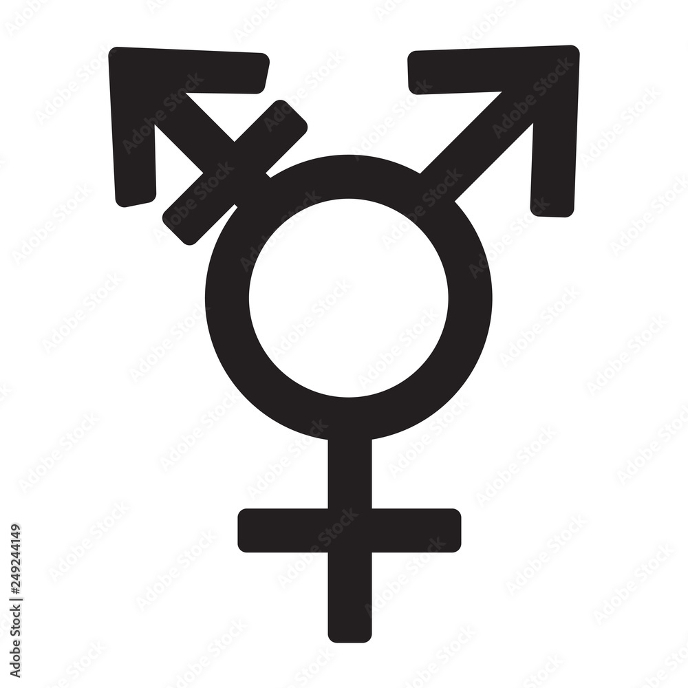 Transgender symbol icon sign isolated on white, vector illustration Transgender symbol icon sign isolated on white, vector illustration