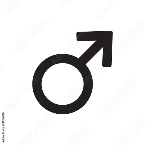Male symbol icon sign isolated on white, vector illustration