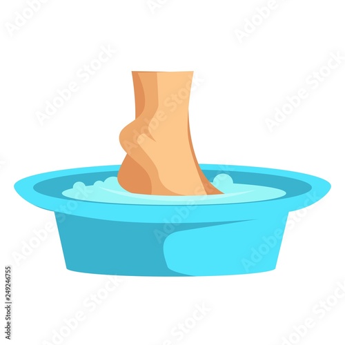 Feet in basin with water hygiene nail fungus prevention