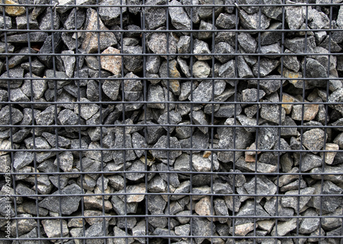 gabion fence close up photo on background photo