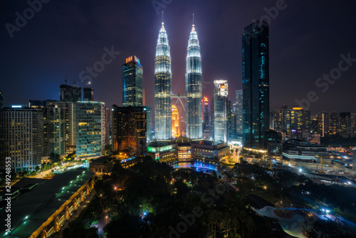 Photography Cityscape of Kuala Lumpur Panorama at twilight