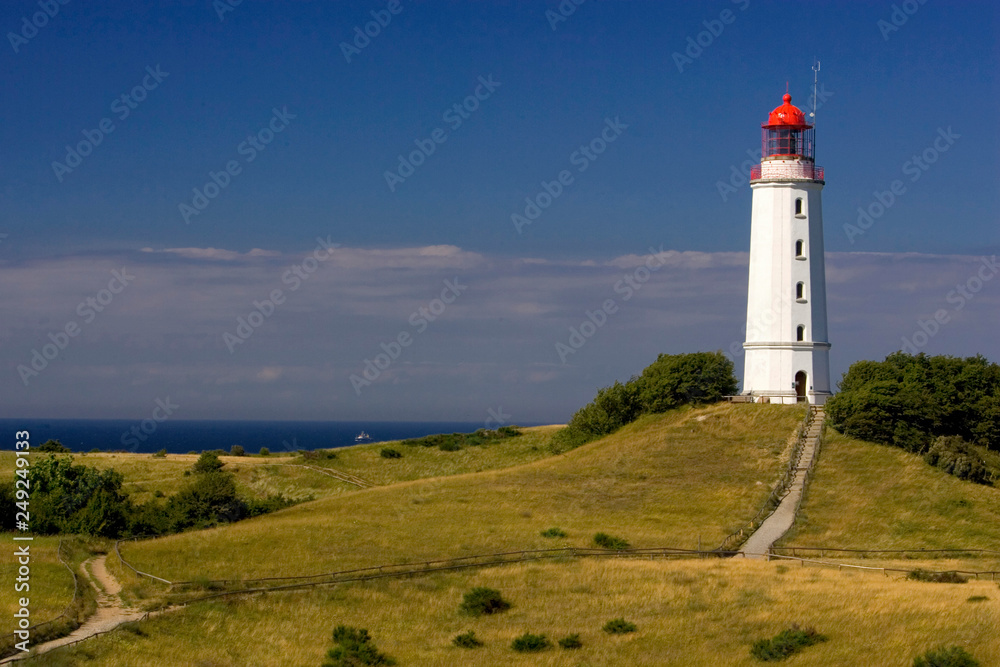 Leuchtturm Dornbusch, Insel Hiddensee, Ostsee, Mecklenburg-Vorpommern, Deutschland