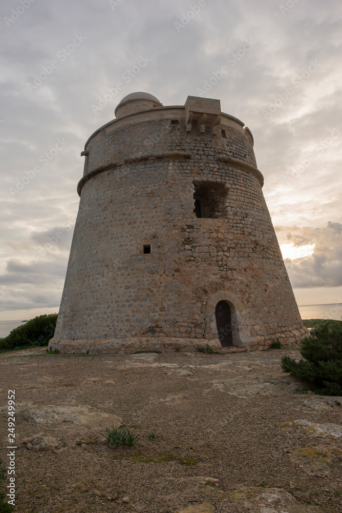 The tower of Sa Sal Rossa at dawn