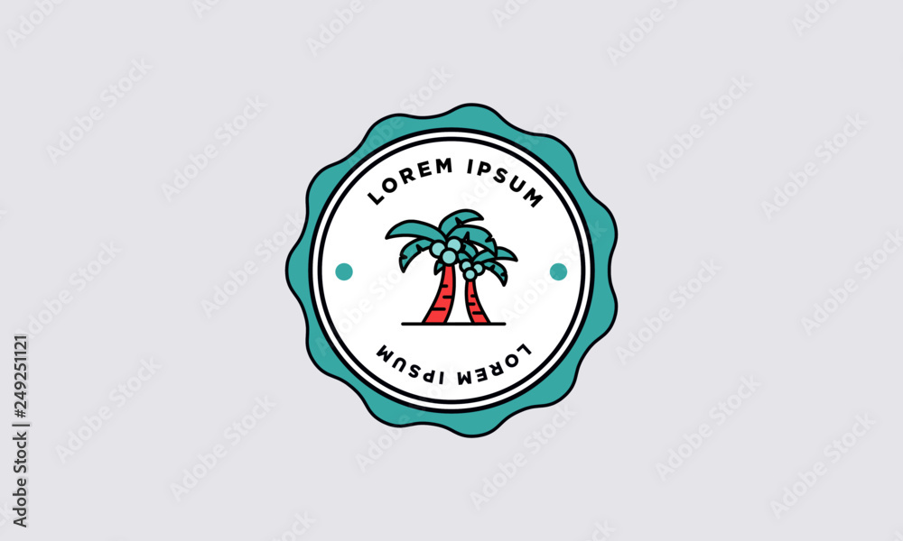 Palm Tree Badge Sticker Vector Illustration Palm Tree Badge Sticker Vector Illustration