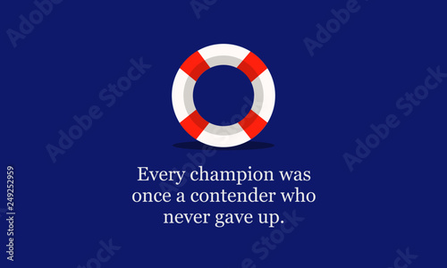 Every champion was once a contender who never gave up Motivational Swimming Quote