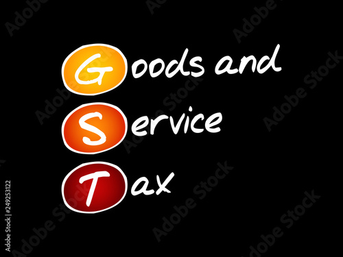 GST - Goods and Service Tax, acronym business concept background