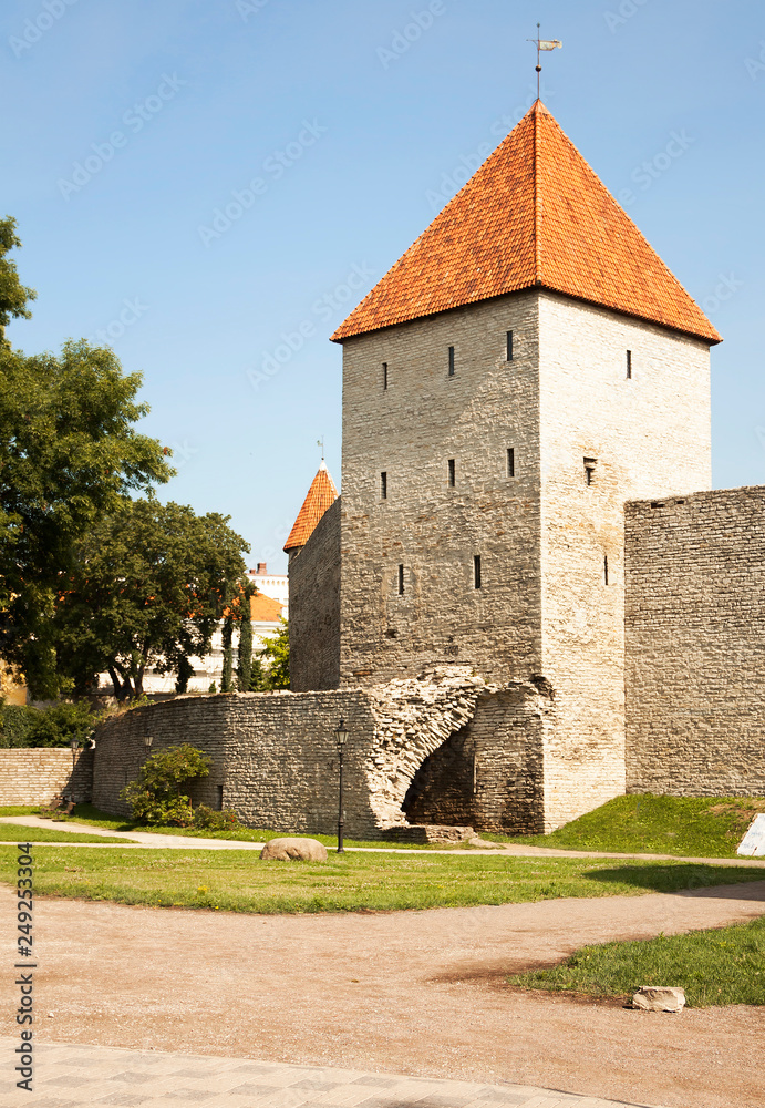 Tallinn, Estonia, Maiden tower. The medieval Maiden tower (Neitsitorn) is one of the most famous sights of old Tallinn. It is included in the UNESCO world heritage list. Probably, the tower in its ori