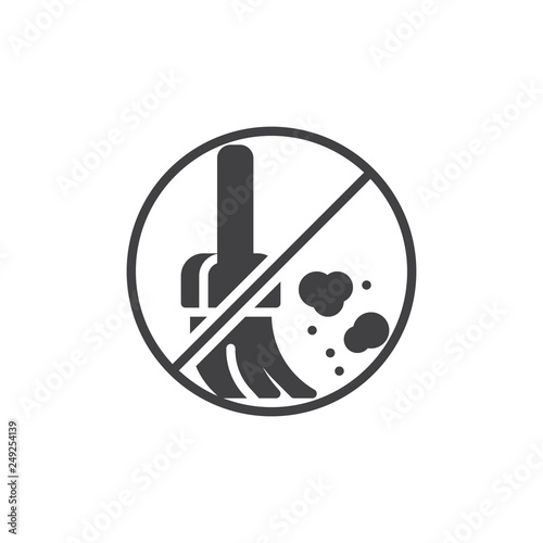 No dust prohibition vector icon. filled flat sign for mobile concept and web design. Stop dust, allergen simple glyph icon. Symbol, logo illustration. Pixel perfect vector graphics