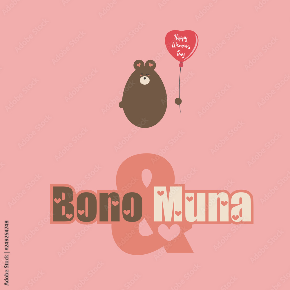 Happy Valentine's Day with sweet Bears. Kawaii. Vector Happy Valentine's Day with sweet Bears. Kawaii. Vector
