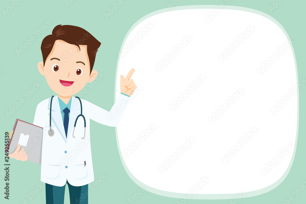 Doctor present with empty space Doctor present with empty space