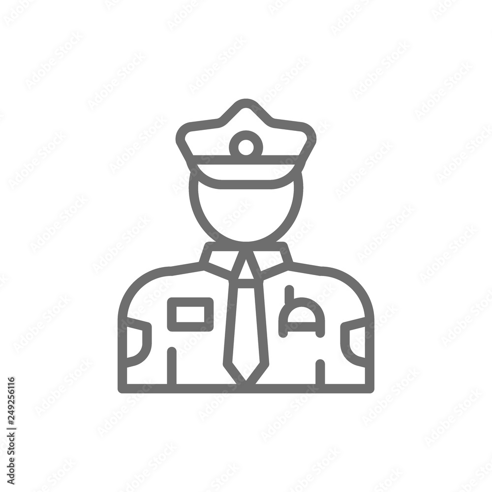 Cop, police, officer line icon. Cop, police, officer line icon.