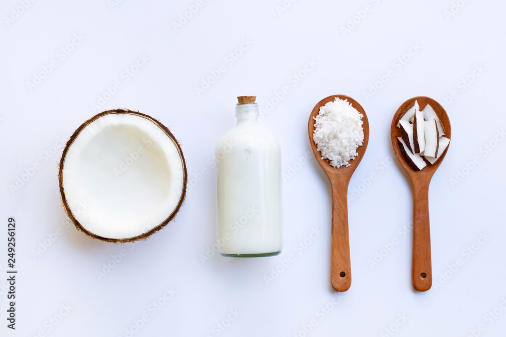 Coconut on white background. Coconut on white background.