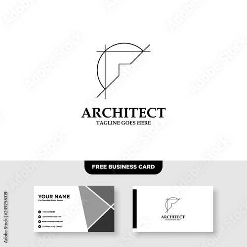 Architecture Company, construction, architect, vector logo template - Vector, Free Business Card