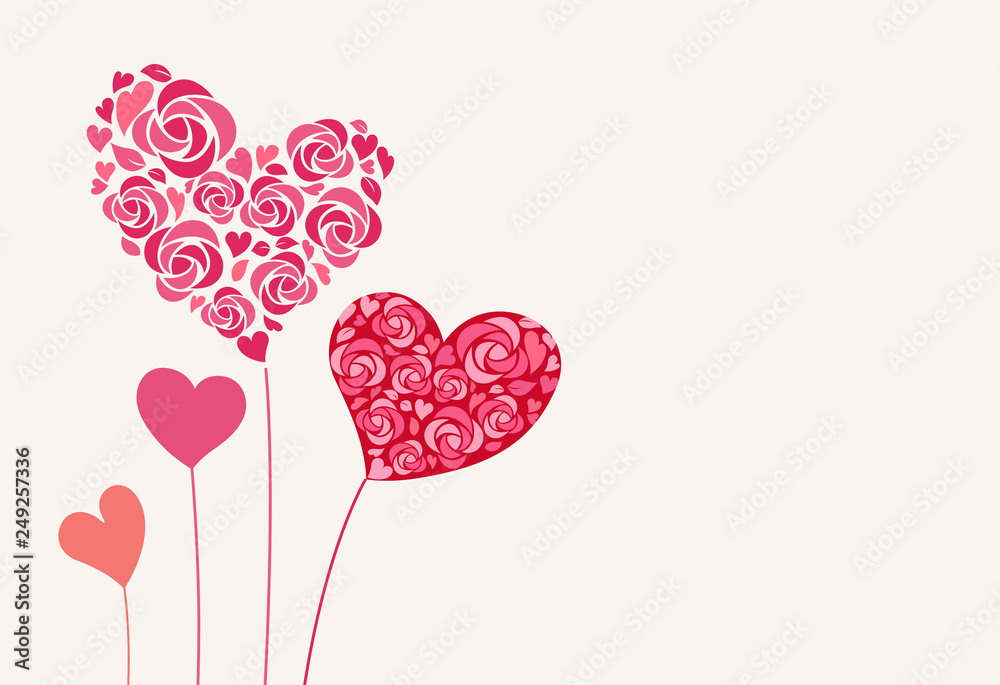 Heart shaped flower decoration / greeting card