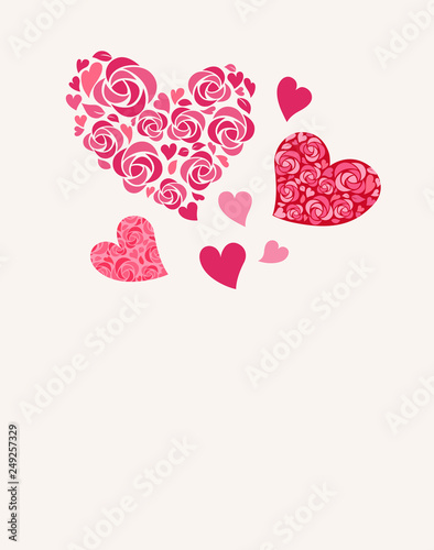 Heart shaped flower decoration / greeting card