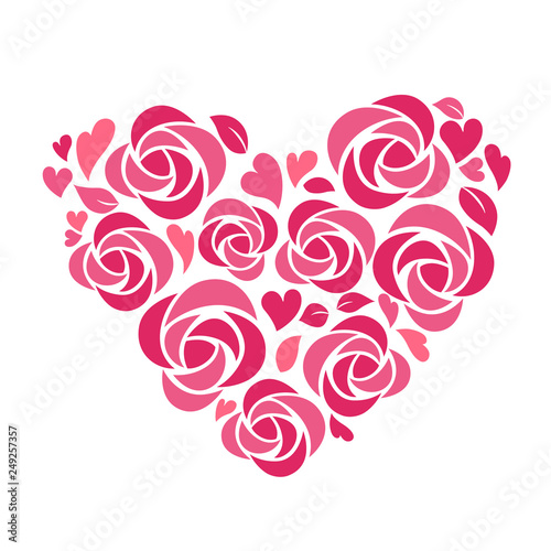 Heart shaped flower decoration symbol