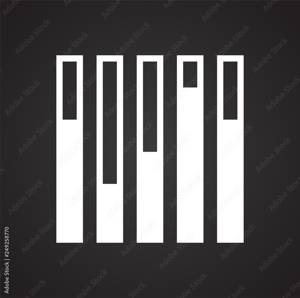 Equalizer icons on black background for graphic and web design, Modern simple vector sign. Internet concept. Trendy symbol for website design web button or mobile app Equalizer icons on black background for graphic and web design, Modern simple vector sign. Internet concept. Trendy symbol for website design web button or mobile app