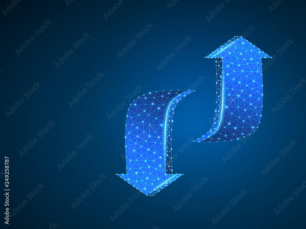 Arrows Rastr Crossroad direction two ways arrows wireframe digital 3d illustration ...