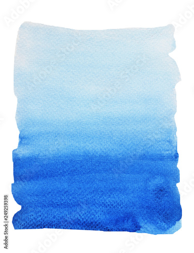 Color gradient from dark to light , Abstract pattern with blue color on white background , Illustration watercolor hand draw and painted on paper