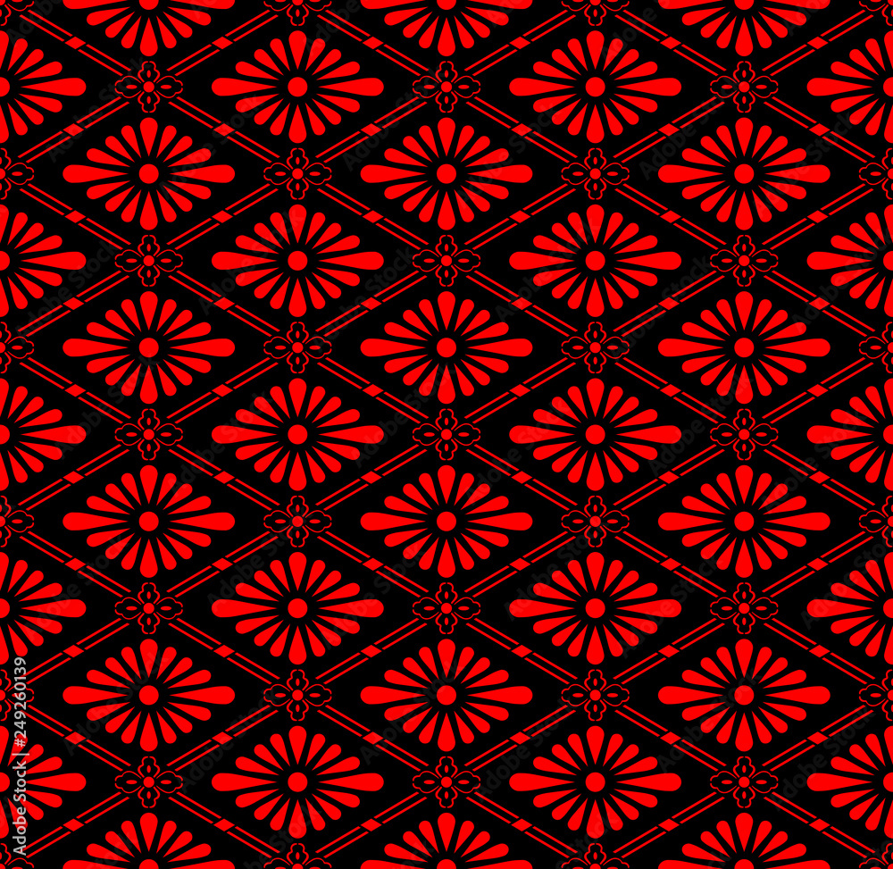Japanese Red Flower Pattern Japanese Red Flower Pattern
