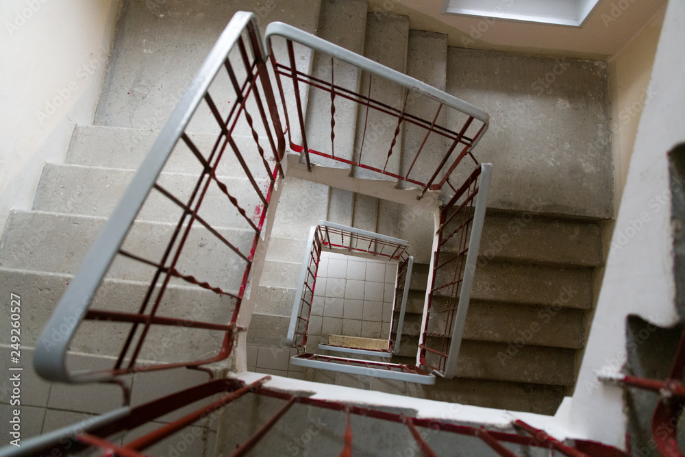 Fototapeta premium staircase at the entrance of the house in the form of a Fibonacci spiral