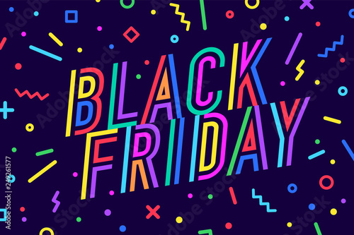 Black Friday. Greeting card, banner, poster and flyer design