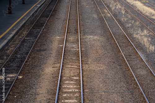 train tracks in Dunedin New Zealand, train tracks background, train tracks image photography