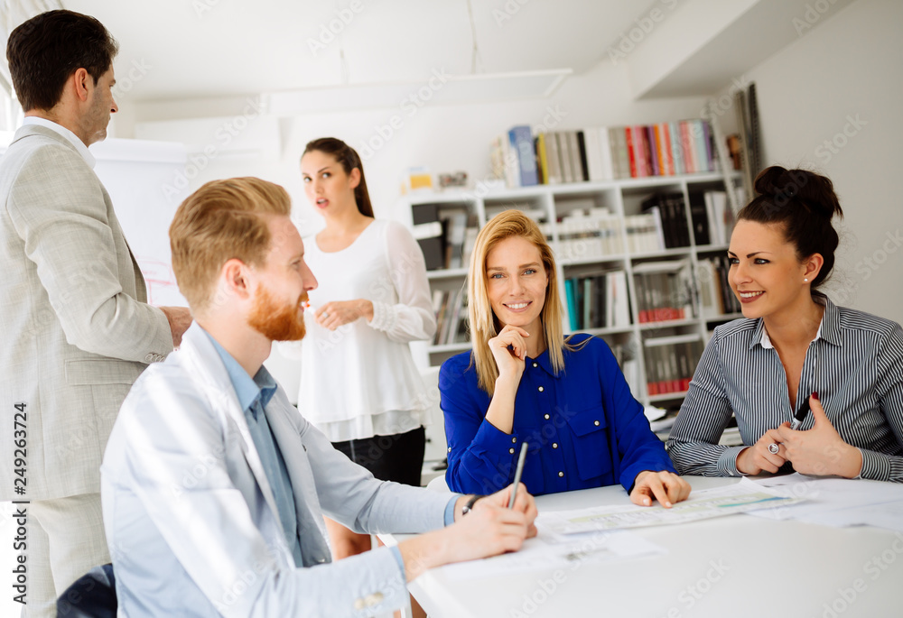 Fototapeta premium Business people having a board meeting