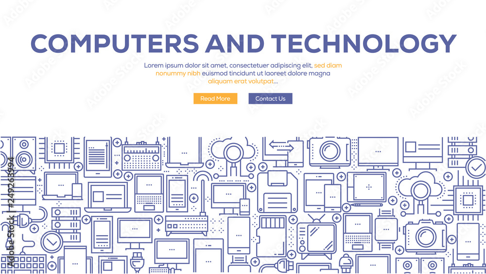 COMPUTERS AND TECHNOLOGY BANNER CONCEPT COMPUTERS AND TECHNOLOGY BANNER CONCEPT