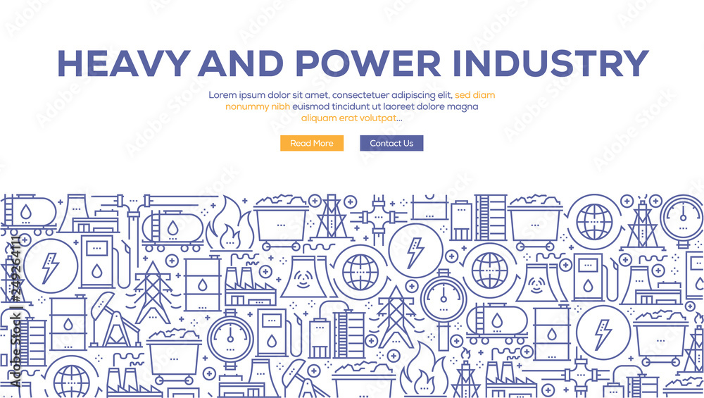 HEAVY AND POWER INDUSTRY BANNER CONCEPT