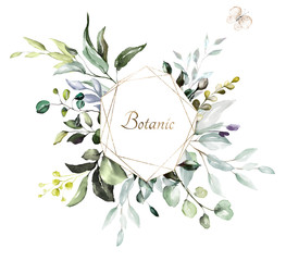 botanical design. herbal banners on white background for wedding invitation, business products. web banner with leaves, herbs