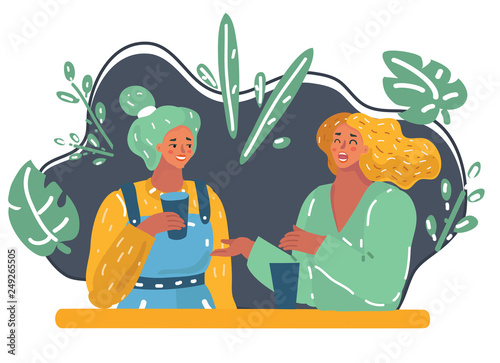 Two women sharing gossip.