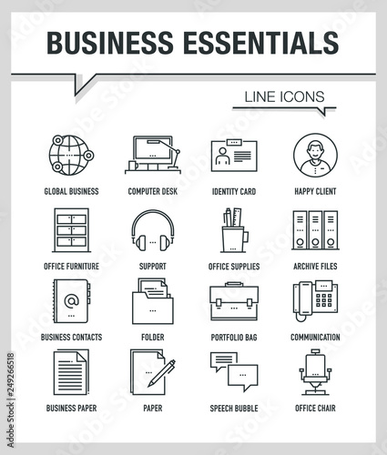 BUSINESS ESSENTIALS LINE ICONS