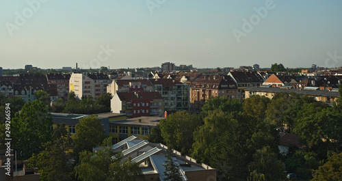View from balcony on buildings in Novi Sad, Serbia