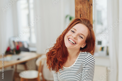 Free Download Happy friendly young woman with cute smile - GFXLoad