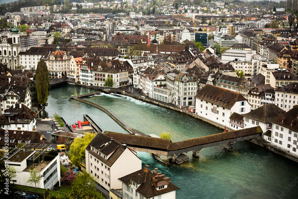 Top View of Old Town - Luzern, Switzerland