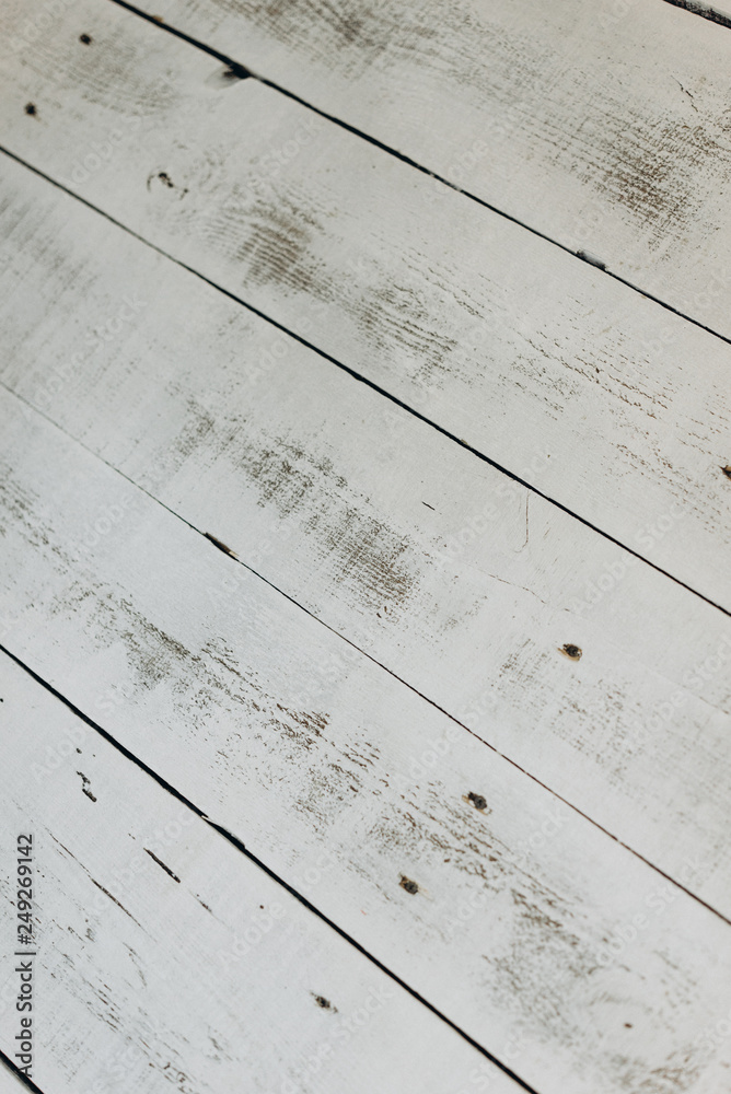 wood floor texture. white and brown. Selective focus 