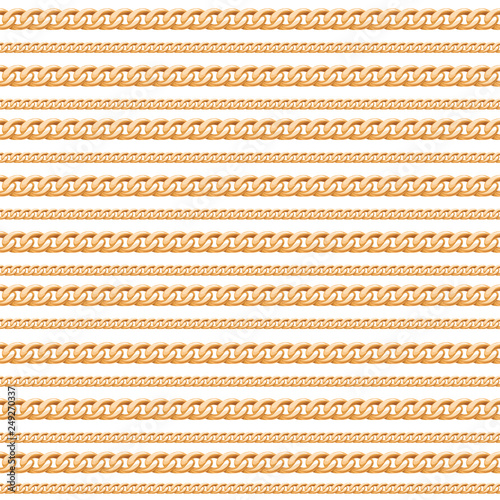 Gold chain lines luxury seamless pattern. For fashion design. Vector