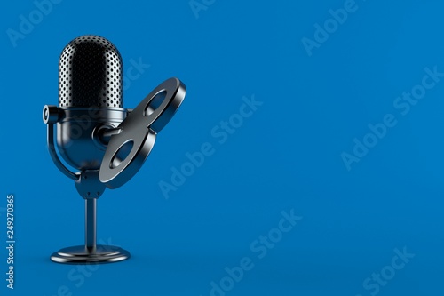 Radio microphone with clockwork key