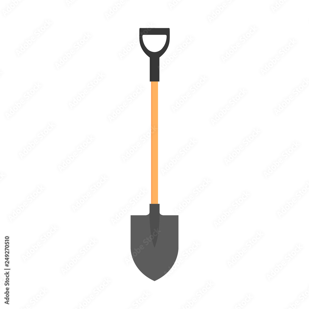 Shovel, spade icon isolated on white background. Garden tool, equipment for farm.