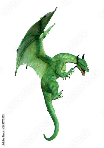 3D Rendering Fairy Tale Dragon on White © photosvac