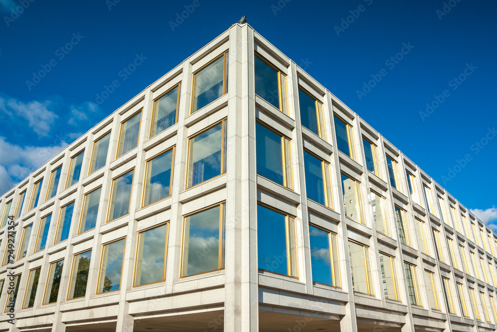 Beautiful building of City Hall in the center of Kouvola, Finland