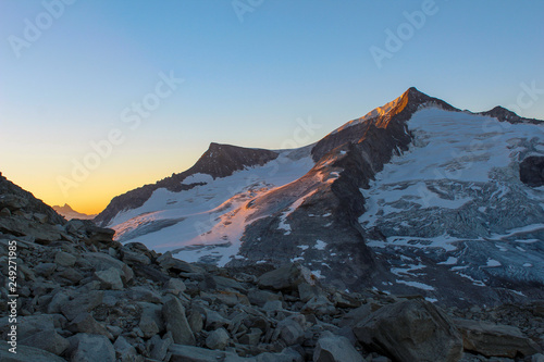 The famous alp glow in Austria, Hohe Tauern national park