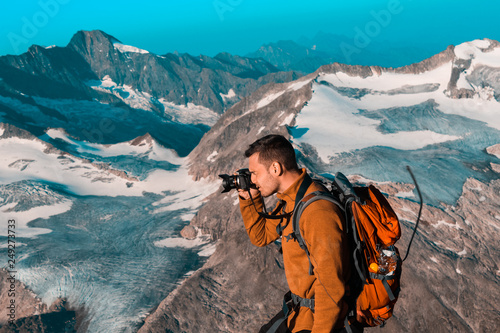 Male model photographing in the alps, austria - Hohe Tauern national park