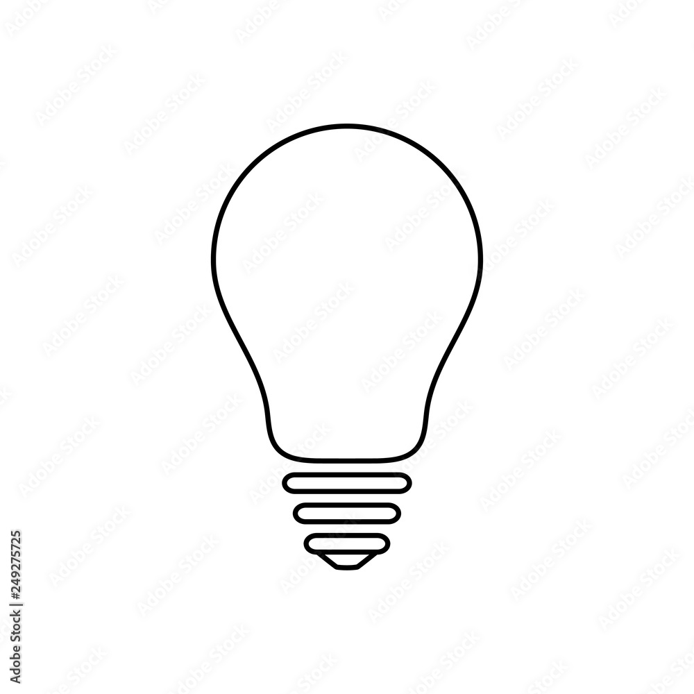 Light bulb icon, idea and creativity symbol, modern thin line art Light bulb icon, idea and creativity symbol, modern thin line art